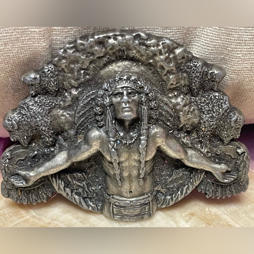 RARE!! VINTAGE BELT  BUCKLE  SISKIYOU AARYO & BUCKLE CO PEWTER METAL.